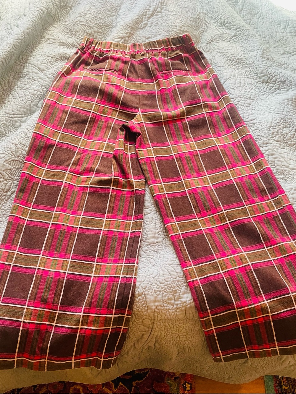 Dressed in LALA Brown and Pink Plaid Wide-Leg Pants - Picture 7 of 7